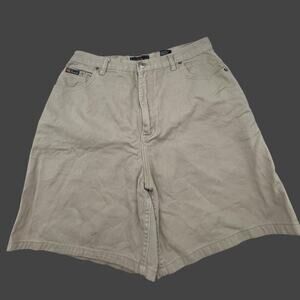 Vintage Route 66 Khaki High Waist Mom Shorts Size 15/16 (32" LG 14)